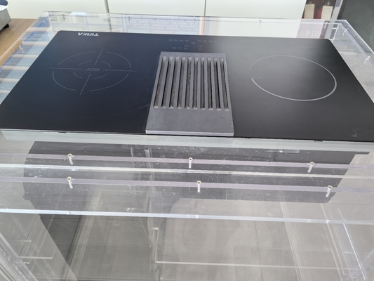 acheter 60 cm électrique 2 zones centre d'induction avec intégré dans les capots d'extraction de descente avec 3 vitesses Max 504m3/H et le panneau de commande tactile online manufacture