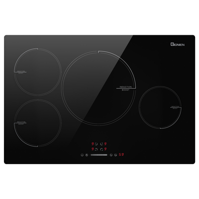 Cuisinière à induction électrique de 30 pouces à 4 brûleurs 220-240V 7200W avec contrôle de puissance et de temps précis