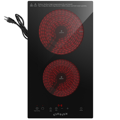 Cuisinière électrique 2 brûleurs 110V~120V 12 '' Cuisinière électrique 1800W